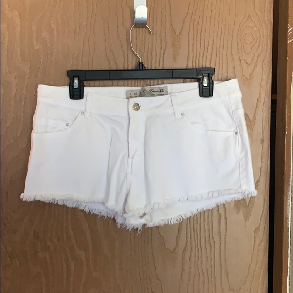 White denim shorts